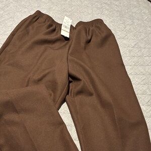 Alfred Dunner Chocolate Brown Elastic Waist Pants